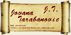 Jovana Tarabanović vizit kartica